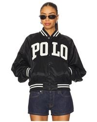 Polo Ralph Lauren - Logo Satin Bomber Jacket - Lyst