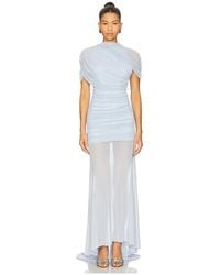 Amanda Uprichard - Vestido Largo Malla Evianna En Talla En - Lyst