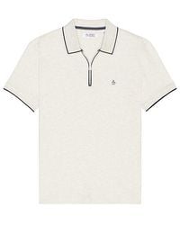 Original Penguin - Interlock Quarter Zip Polo - Lyst