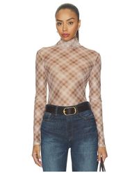 Elodie the Label - Bourbon Turtleneck Mesh Top - Lyst