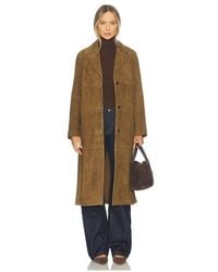 Vince - Suede Leather Long Coat - Lyst