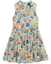 Polo Ralph Lauren - Ärmelloses Fit & Flare-Kleid Aus Voile-Gewebe Aus Baumwolle Mit Floralem Print - Lyst