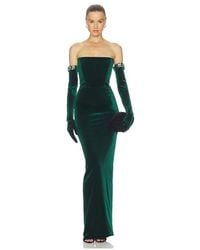 Bronx and Banco - Velvet Strapless Maxi Dress With Gloves - Lyst