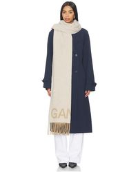 Ganni - Fringed Wool Scarf - Lyst