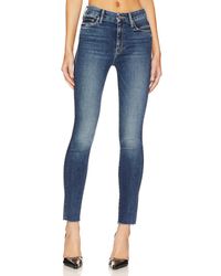 Mother JEANS LOOKER ANKLE FRAY - Blau