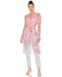 LPA Ruffle Duster With Peasant Sleeve - Pink