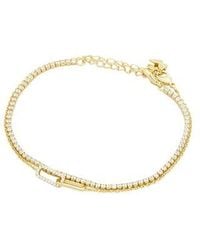 By Adina Eden - Tennis & Paperclip Pave Bracelet Combo Set - Lyst