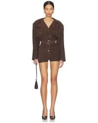 Lamarque - Scotty Fringed Suede Romper - Lyst