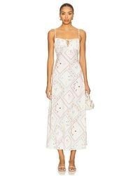 WeWoreWhat Belt Bodice Midi Dress in Natural | Lyst