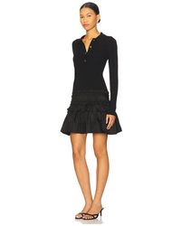 Ganni Marled Ribbed-knit Mini Shirt Dress in Blue | Lyst Australia