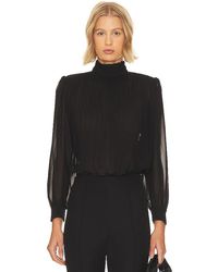FRAME - Strong Shoulder Pleated Blouse - Lyst
