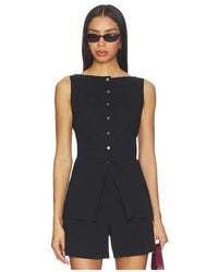 Theory - Top Con Escote Barco Y Corte Cutaway En Color Negro Talla (También En S) - Lyst