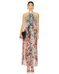 FALGUNI SHANE PEACOCK - Vestido Largo De Cuello Alto En Color Gris Talla (También En S, Xs) - Lyst