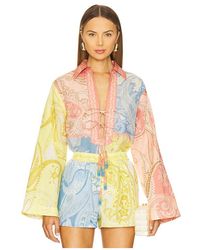 Hemant & Nandita - Kragentunika Mit Tief Angesetzten Schultern - Lyst