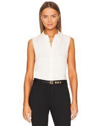 Theory - Fitted Sleeveless Silk Shirt - Lyst