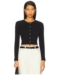 Leset - Pointelle Crop Cardigan - Lyst