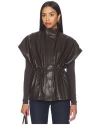 LNA - Fairfax Short Sleeve Leather Jacket - Lyst