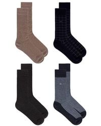 Calvin Klein - 4 Pack Textured Flatknit Dress Crew Socks - Lyst