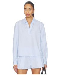 FRAME - The Striped Long Sleeve Popover Top - Lyst