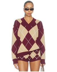 Lovers + Friends - Lunaria Argyle Sweater - Lyst