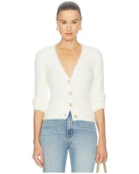 L'Agence - Agathe Fuzzy Collared Cardigan - Lyst