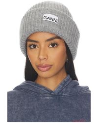 Ganni - Structured Rib Beanie - Lyst