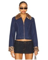 Central Park West - Gia Denim And Faux Fur Jacket - Lyst