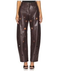 Lamarque - Perforated Leather Straight-Leg Pants - Lyst
