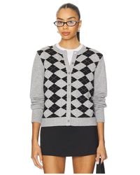 GUIZIO - Relaxed Argyle Cardigan - Lyst