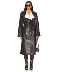 SER.O.YA - Estelle Vegan Leather Trench Coat - Lyst