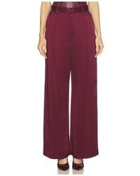 LAPOINTE - PANTALON SATIN PLEATED WIDE LEG en Red - Lyst