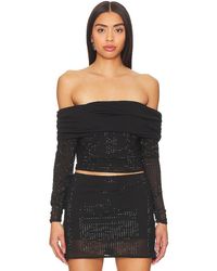 OW Collection - Off Shoulder Rhinestone Blouse - Lyst