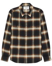 FRAME - Brushed Cotton Plaid Shirt - Lyst
