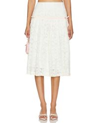 YUHAN WANG - Floral Ruched Skirt - Lyst