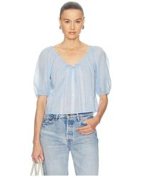 Helsa - Voile Peasant Blouse - Lyst