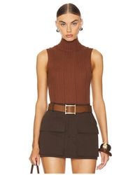 House of Harlow 1960 - Ribbed Sleeveless Turtleneck Top - Lyst