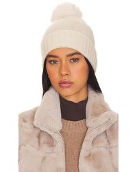 Hat Attack - Cashmere Cuff Slouchy Beanie With Faux Pom - Lyst