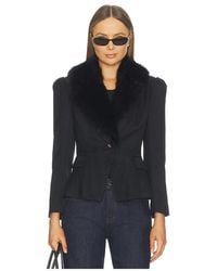 L'Agence - Kaisley Fur Collar Blazer - Lyst