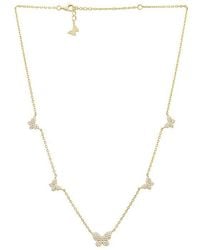 By Adina Eden - Pave 5 Butterfly Necklace - Lyst