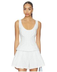 Caroline Constas - Brielle Sleeveless Top En Color Blanco Talla (También En Xs, S, M, Xl) - Lyst
