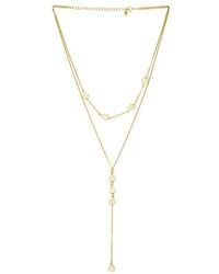 Mazin Jewels - Pave Heart Lariat Necklace - Lyst