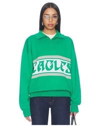 Terez - Philadelphia Eagles Team Stripe Quarter Zip Sweater - Lyst