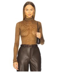 LAPOINTE - Snake Lace Mock Neck Bodysuit - Lyst