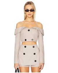 Matthew Bruch - Off Shoulder Double-Breasted Top - Lyst
