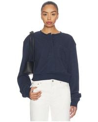 FRAME - The Striped Cuff Sweatshirt - Lyst