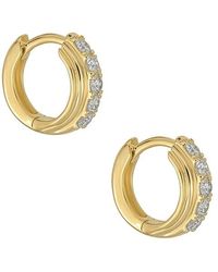 STONE AND STRAND - Dainty Boulevard Huggie Earrings - Lyst