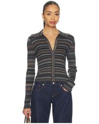 RE/DONE - Ribbed Polo Cardi - Lyst