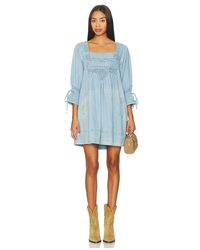 Free People - Sonora Denim Mini Dress - Lyst