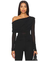 Lovers + Friends - One-Shoulder Ruched Mesh Top - Lyst