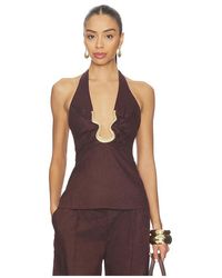 Bardot - Cavarly Linen Halter Top - Lyst